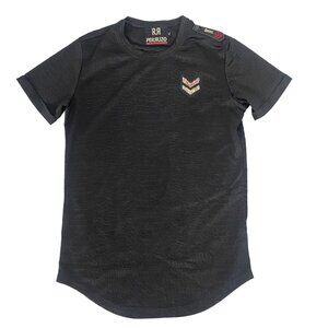 PERRUZO Men Tee Shirt Size XL Black Faux Snake Skin Short Sleeve Casual 7A-9